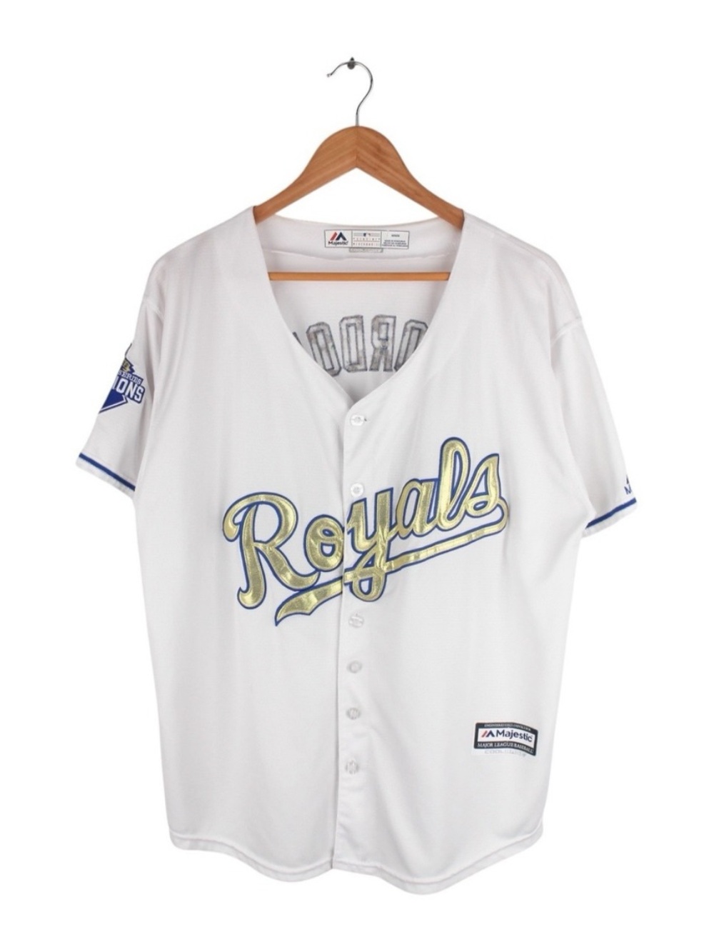Kansas City Royals Alex Gordon Baseball Jersey White 2015 World Series Medium